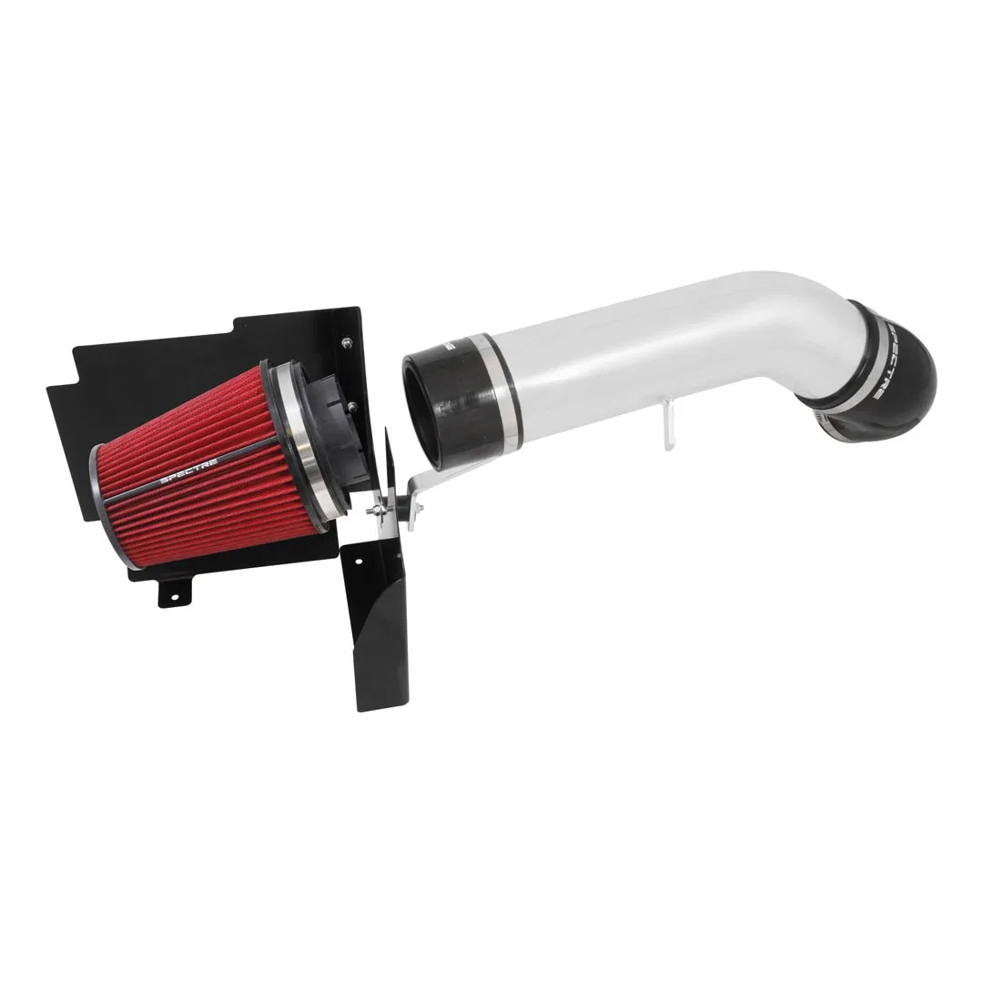 9900 – SPECTRE Cold Air Intake, Polished Aluminum Tube Red Filter With Heat Shield